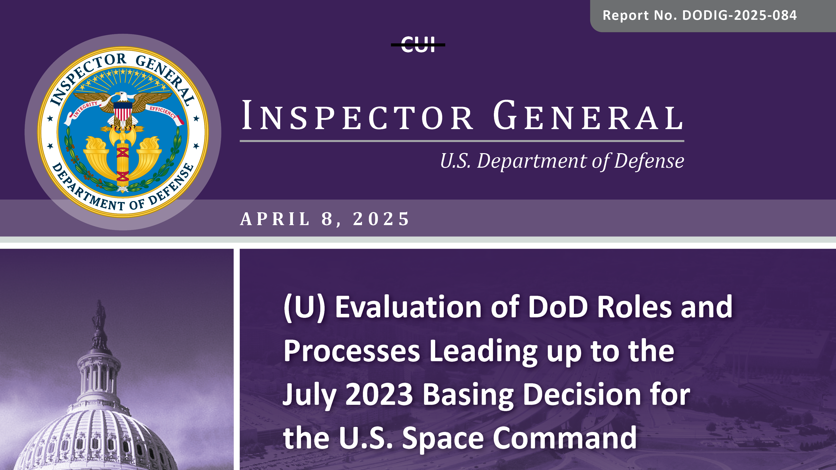 Evaluation of DoD